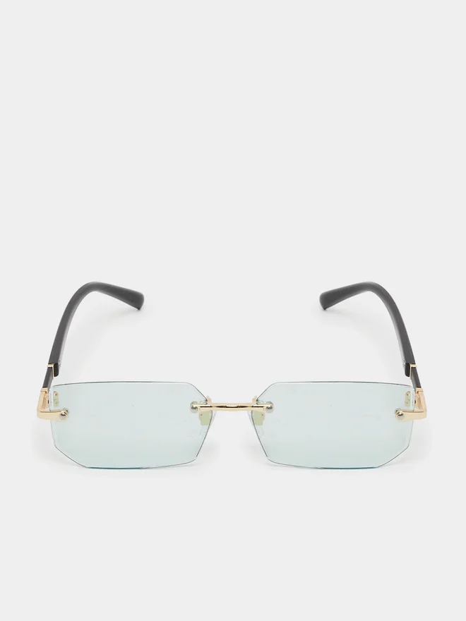 Styli Styli Green Square Sunglasses with Nose Pads