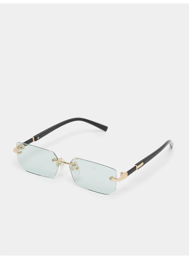 ستايلي Styli Green Square Sunglasses with Nose Pads