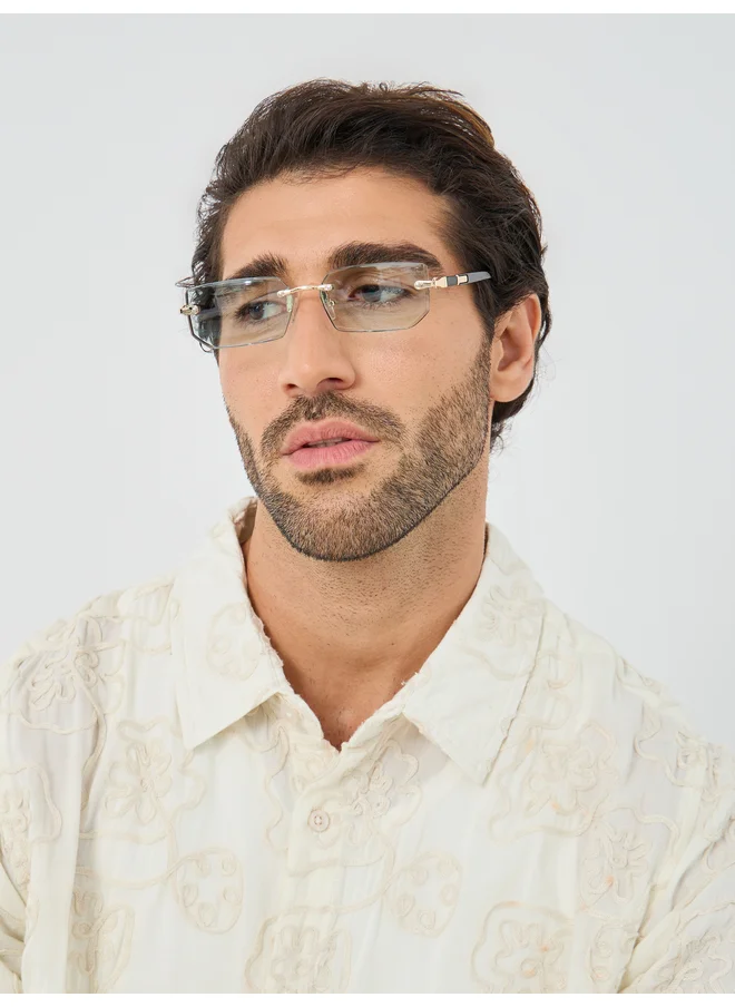 ستايلي Styli Green Square Sunglasses with Nose Pads