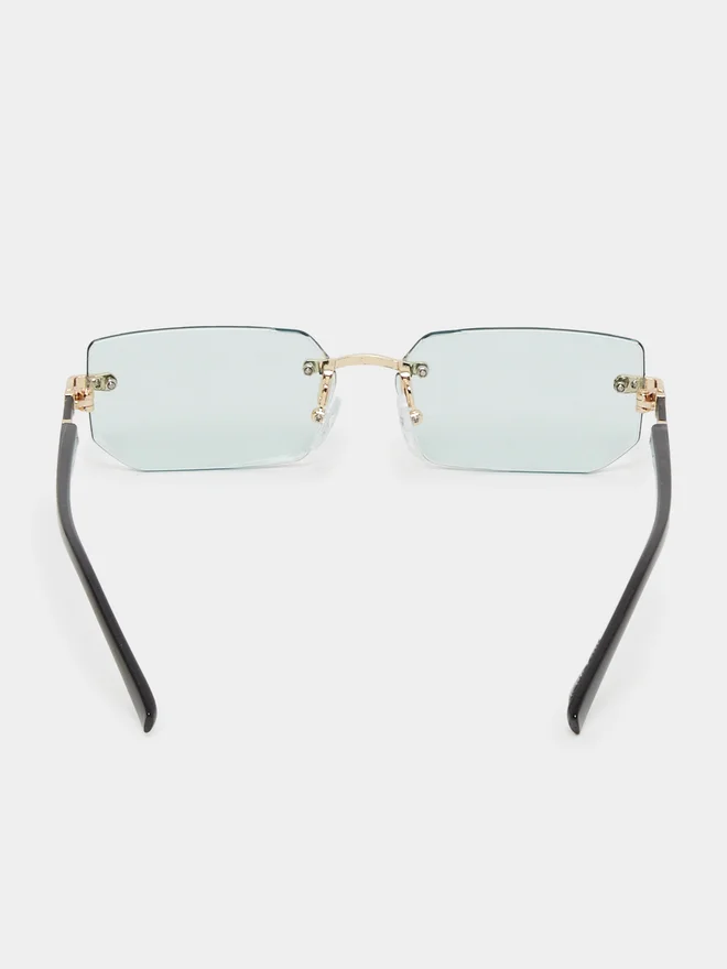 Styli Styli Green Square Sunglasses with Nose Pads