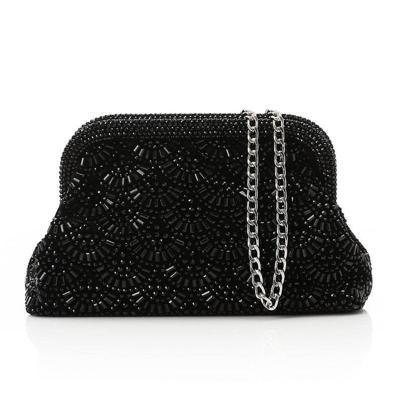 Mr.joe Rhinestone Soiree Clutch - Black - Image 1