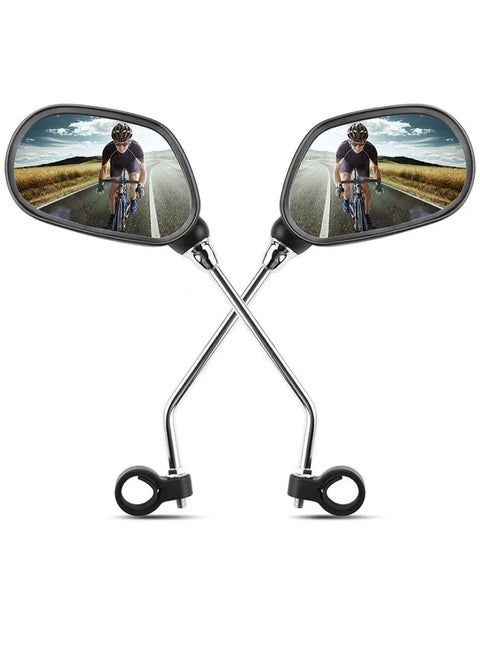 Qiccijoo Bike Mirror,2pcs Handlebar Rearview Mirror,360° Rotating Adjustable Safe Rearview Mirror for Mountain Road Bike Electric Bicycle