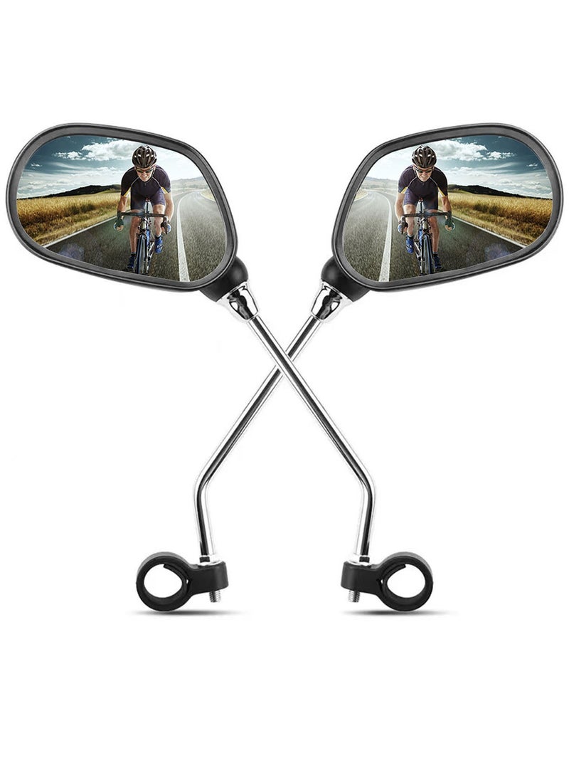 Qiccijoo Qiccijoo Bike Mirror,2pcs Handlebar Rearview Mirror,360° Rotating Adjustable Safe Rearview Mirror for Mountain Road Bike Electric Bicycle  - Image 1