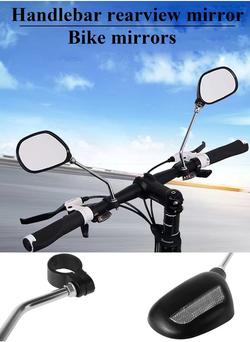 Qiccijoo Bike Mirror,2pcs Handlebar Rearview Mirror,360° Rotating Adjustable Safe Rearview Mirror for Mountain Road Bike Electric Bicycle