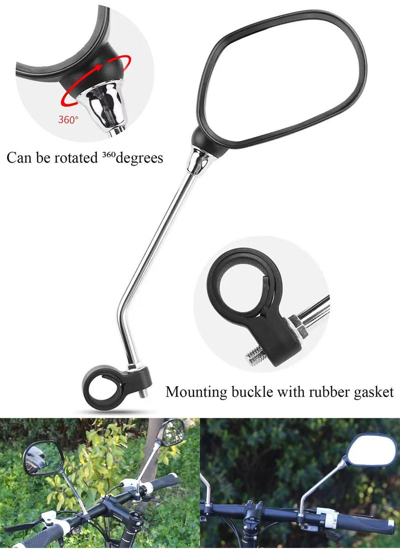 Qiccijoo Qiccijoo Bike Mirror,2pcs Handlebar Rearview Mirror,360° Rotating Adjustable Safe Rearview Mirror for Mountain Road Bike Electric Bicycle  - Image 3