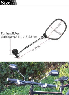 Qiccijoo Qiccijoo Bike Mirror,2pcs Handlebar Rearview Mirror,360° Rotating Adjustable Safe Rearview Mirror for Mountain Road Bike Electric Bicycle  - Image 2