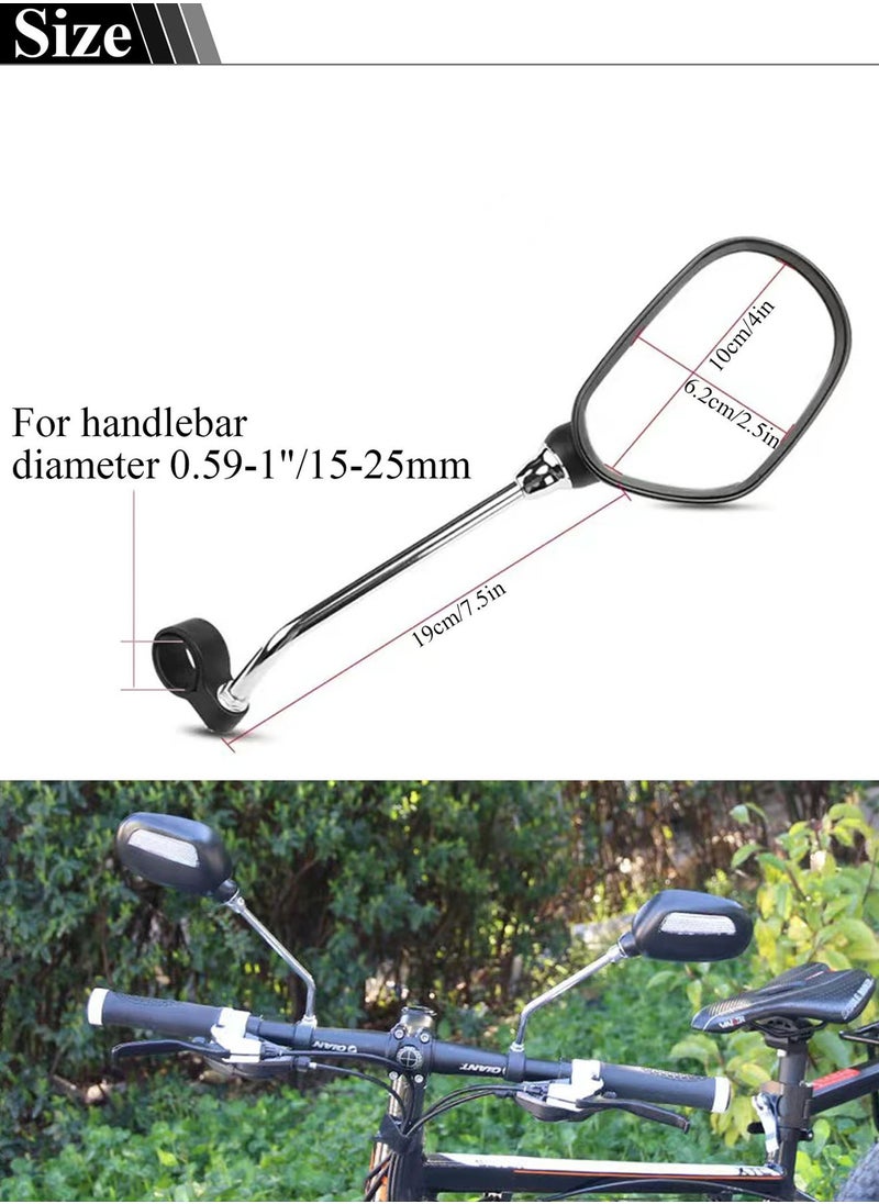 Qiccijoo Qiccijoo Bike Mirror,2pcs Handlebar Rearview Mirror,360° Rotating Adjustable Safe Rearview Mirror for Mountain Road Bike Electric Bicycle  - Image 2