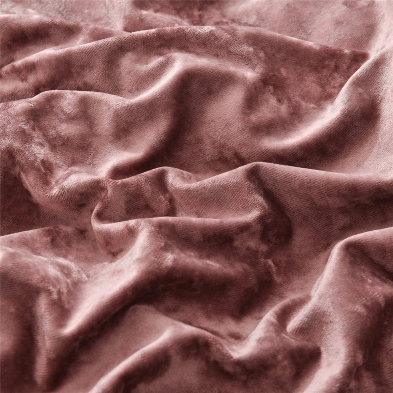 Fredsure Distressed Velvet Comforter Set, 5 Pieces Dusty Mauve King, Distressed Velvet Face and Brushed Microfiber Reverse - Image 5