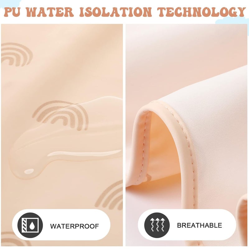 Geelin 4 Pcs 20 x 28 Leather Baby Changing Pad Wipeable Changing Pad Portable Waterproof Diaper Mat for Travel Home Toddler Infant Baby Shower Travel Gift 4 Styles - Image 3