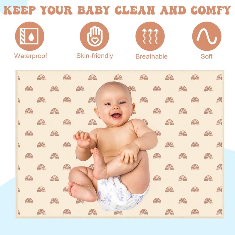 Geelin 4 Pcs 20 x 28 Leather Baby Changing Pad Wipeable Changing Pad Portable Waterproof Diaper Mat for Travel Home Toddler Infant Baby Shower Travel Gift 4 Styles - Image 4