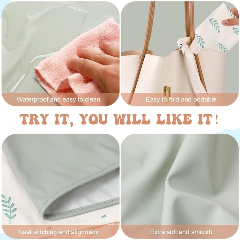 Geelin 4 Pcs 20 x 28 Leather Baby Changing Pad Wipeable Changing Pad Portable Waterproof Diaper Mat for Travel Home Toddler Infant Baby Shower Travel Gift 4 Styles - Image 5