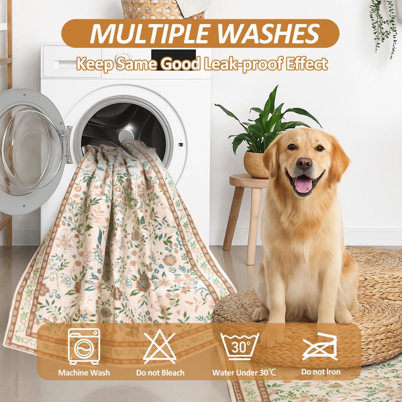 Bao dan Baodan Washable Pee Pads for Dogs, 2 Pack Super Absorbent Reusable Puppy Pads with Colorful Flowers Patterns for Potty Training, Floor, Couch, Bed, and Crate,36"X36" - Image 5