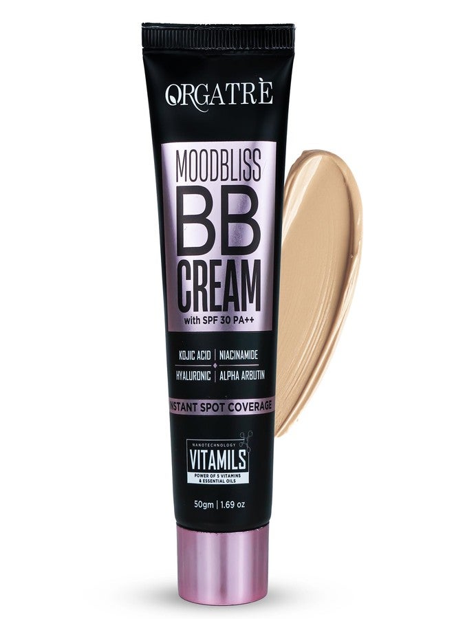 ORGATRE MoodBliss BB Cream 50gm | Instant Spot Coverage with SPF 30 PA++ | Light Makeup Glow for All Skin Types | Kojic Acid & Niacinamide - Image 1