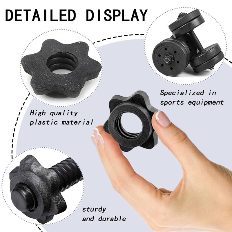 TRKETK 4pcs Hex Dumbbell Bar Clips Dumbbell Screw Ends Hex Dumbbell Clamp Clamp Clamp for Dumbbell Training - Image 3