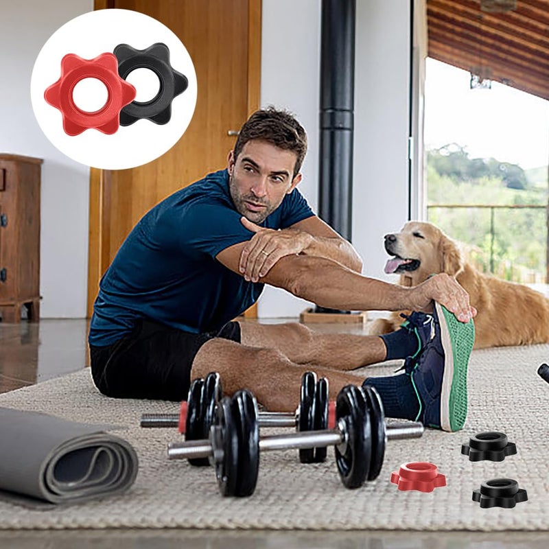 TRKETK 4pcs Hex Dumbbell Bar Clips Dumbbell Screw Ends Hex Dumbbell Clamp Clamp Clamp for Dumbbell Training - Image 4