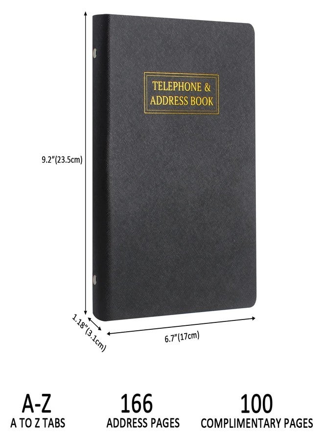 suituts Refillable Address Book with Alphabetical Tabs, 600 Entry Spaces Large Print Contact Address/Phone Books, PU Leather Hardcover A5 6 Ring Address Book Binder for Senior Home Office - Image 2