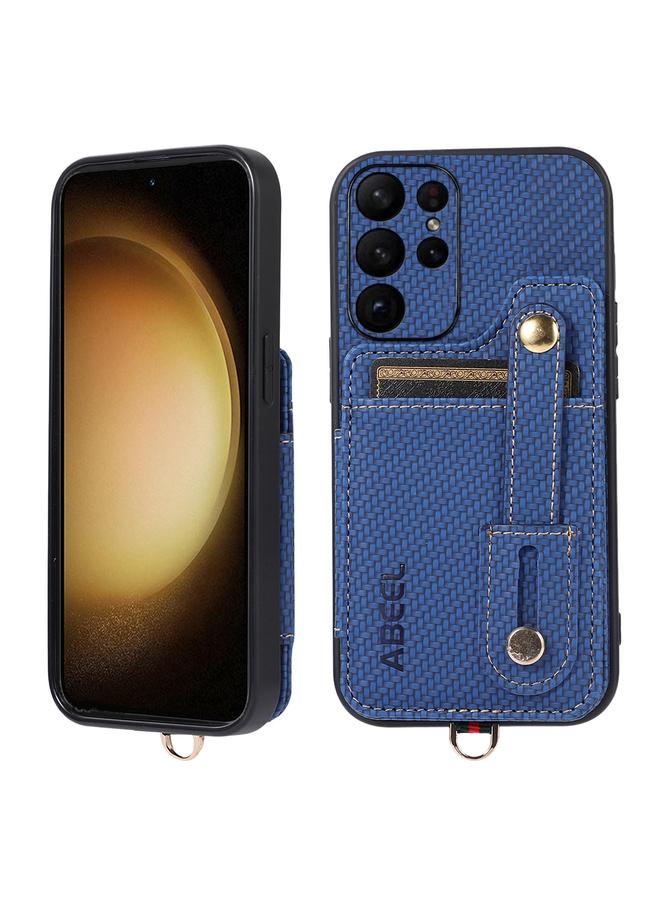 اس-توب جراب هاتف من ألياف الكربون ABEEL مزود بحامل بطاقة RFID لهاتف Samsung Galaxy S23 Ultra 5G - Image 2