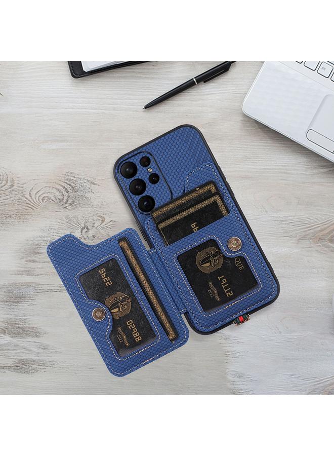 اس-توب جراب هاتف من ألياف الكربون ABEEL مزود بحامل بطاقة RFID لهاتف Samsung Galaxy S23 Ultra 5G - Image 4