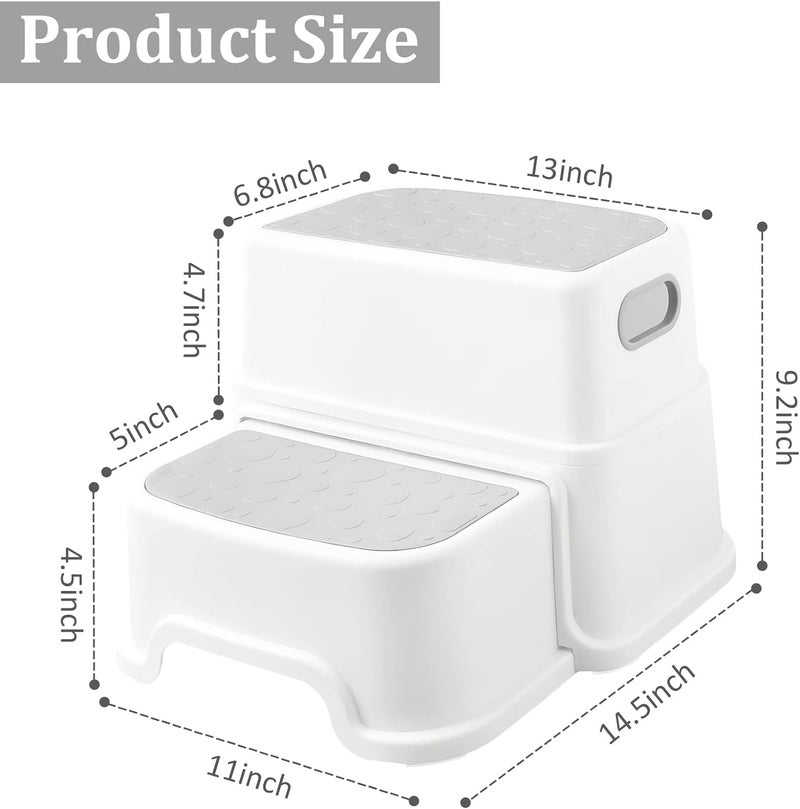 MIXEN Baby Double Step Stool for Kids Disassemble 3in1 Baby Step Stool with 2 Steps Toddlers Step Stool in Kitchen Toilet Bathroom Step Stool for Potty Training - Image 2