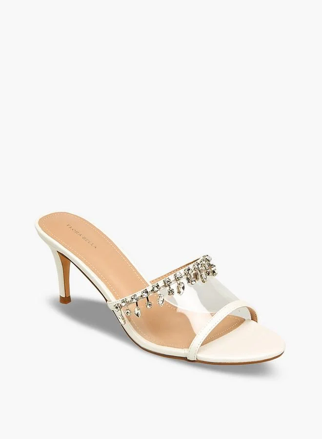 Flora Bella By Shoexpress WHITE Flora Bella Women Embellished Stiletto Heel Sandals for Women | Best Price UAE