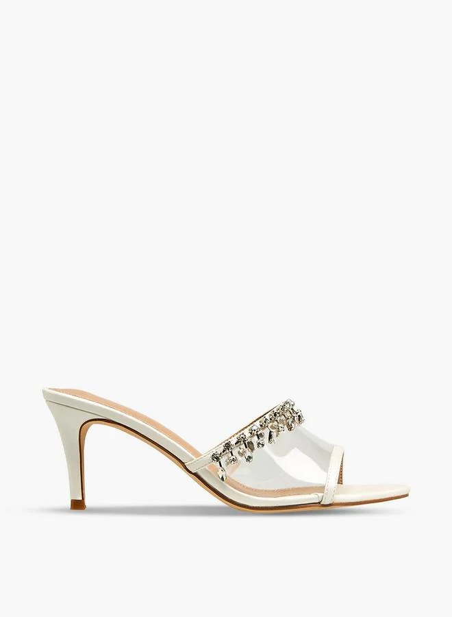 Flora Bella By Shoexpress WHITE Flora Bella Women Embellished Stiletto Heel Sandals for Women | Best Price UAE