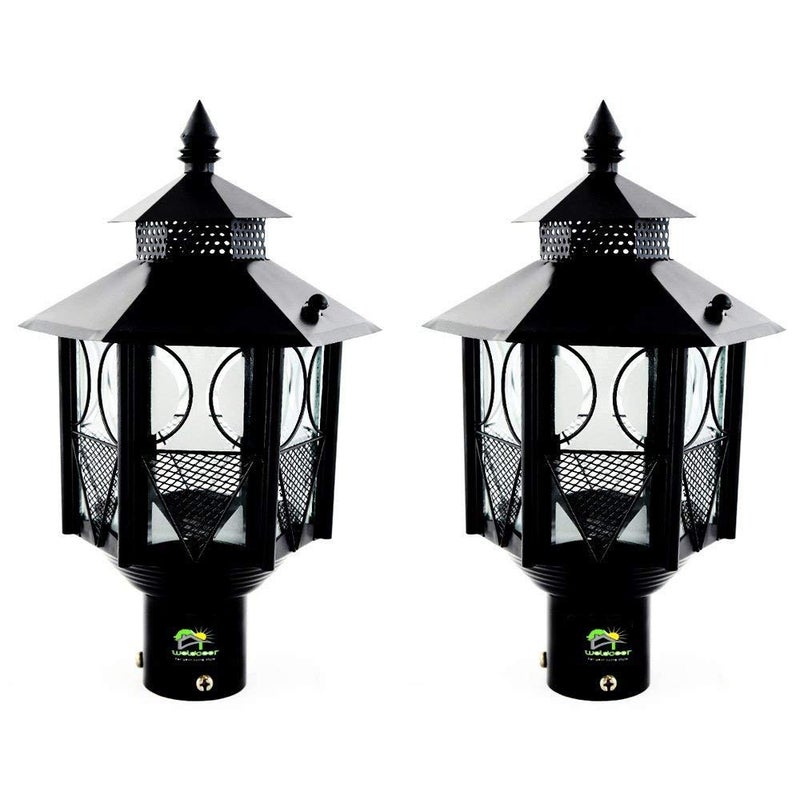 Weldecor Metal Antique Decorative Outdoor Gate Lamps,Architectural Design for Main Home Gate Light Waterproof,Rustproof for Garden,Exterior Compound Wall Lights for Piller,Pole Lamp Post Set of 2 - Image 3