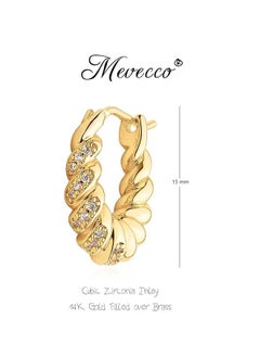 Mevecco Women Huggie Earrings Gold Hoop 14K Gold Filled Small Simple Handmade Hypoallergenic Everyday Jewelry  - Image 4
