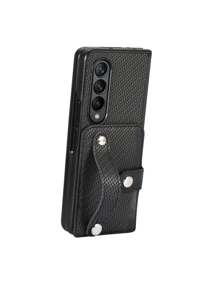 اس-توب جراب لهاتف Samsung Galaxy Z Fold3 مع سوار معصم ومسند وبطاقة ومحفظة وغطاء خلفي وحافظة هاتف - Image 3