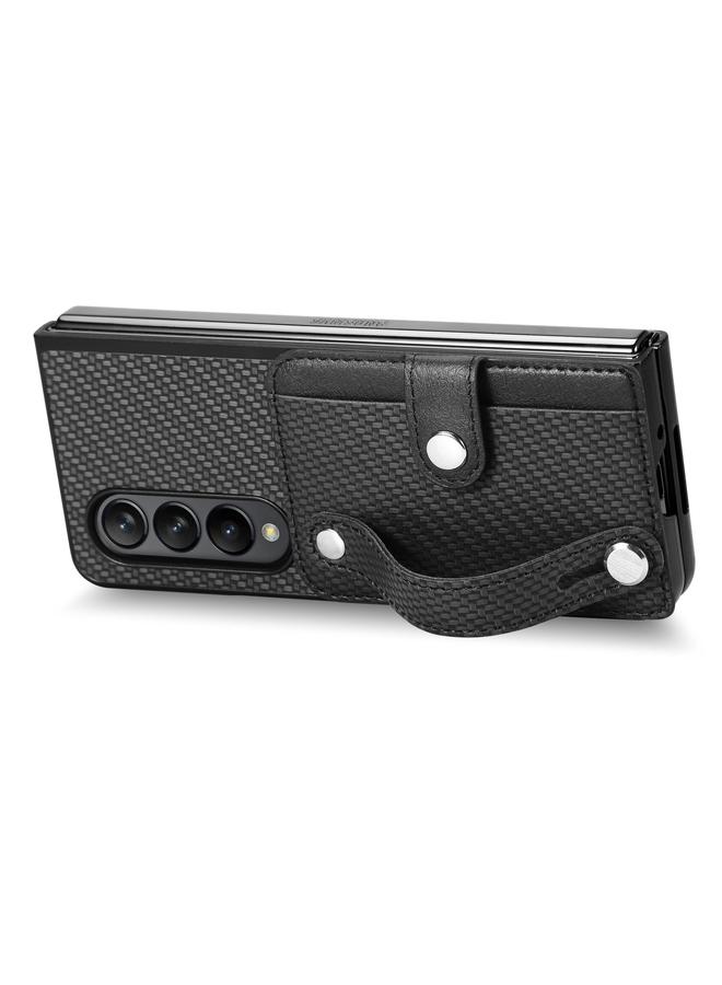 اس-توب جراب لهاتف Samsung Galaxy Z Fold3 مع سوار معصم ومسند وبطاقة ومحفظة وغطاء خلفي وحافظة هاتف - Image 4