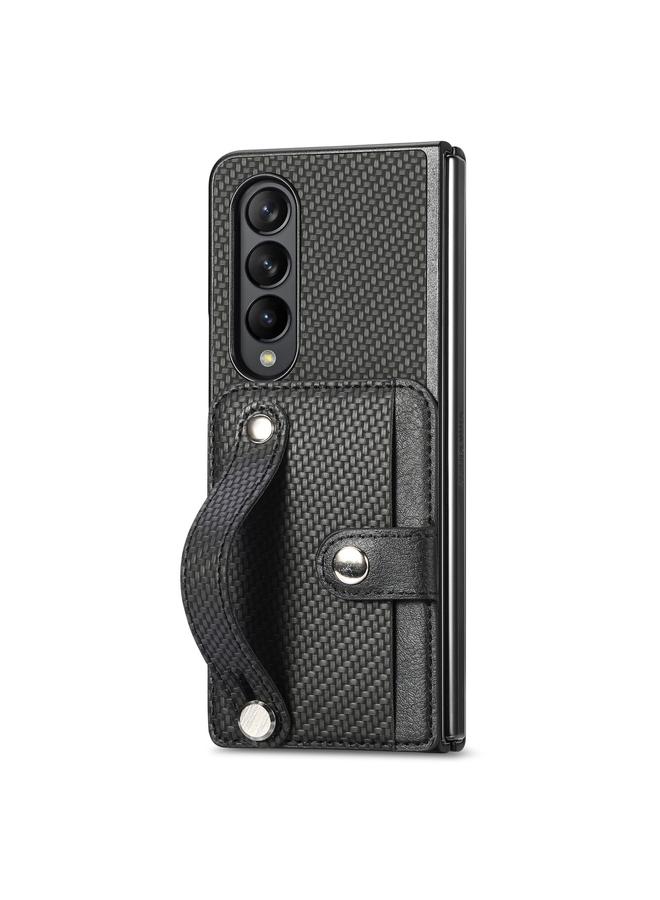 اس-توب جراب لهاتف Samsung Galaxy Z Fold3 مع سوار معصم ومسند وبطاقة ومحفظة وغطاء خلفي وحافظة هاتف - Image 2