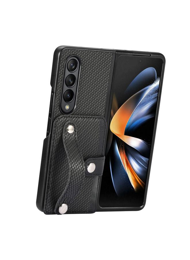 اس-توب جراب لهاتف Samsung Galaxy Z Fold3 مع سوار معصم ومسند وبطاقة ومحفظة وغطاء خلفي وحافظة هاتف - Image 1