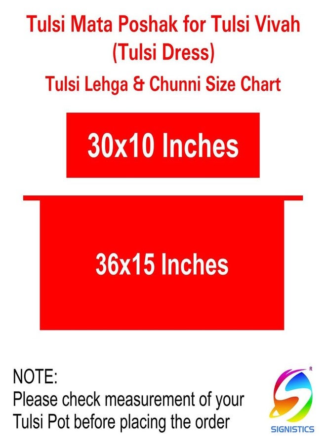 SIGNISTICS Tulsi Dress Poshak for Tulsi Plant Pot On Tulsi Vivah Navratri & All Occasion (Lehga & Chunni) (Pack of One Dress Any One Color Assorted) - Image 4
