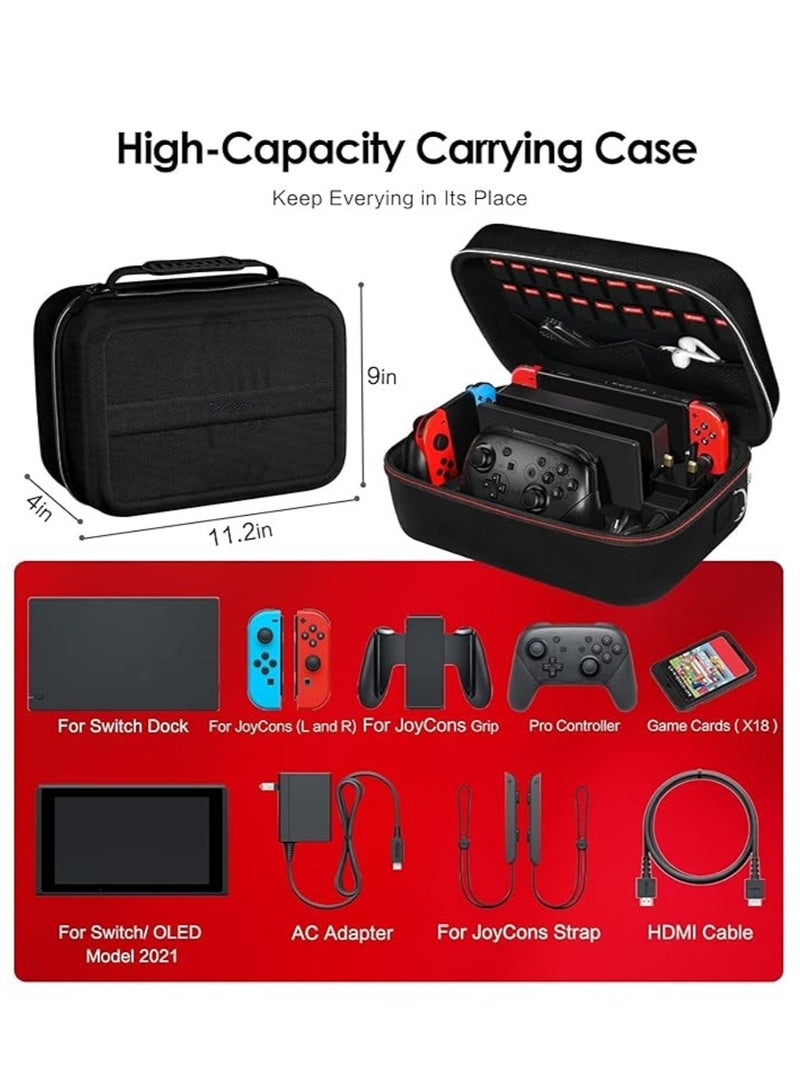BEILINGDUN Carrying Storage All in One Case for Nintendo Switch 2 (2025),Portable Travel All Protective Hard Messenger Bag Soft Lining 20 Games for Switch 2 Console Pro Controller Accessories Black - Image 2