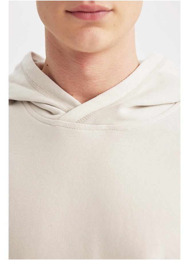 DeFacto - Man Comfort Fit Hooded Long Sleeve Knitted Sweat Shirt - Image 1