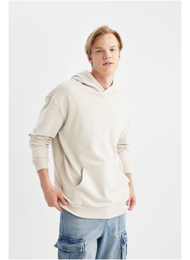 DeFacto - Man Comfort Fit Hooded Long Sleeve Knitted Sweat Shirt - Image 1