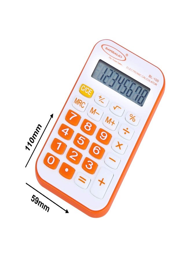 Bambalio 8 Digits BL-100 Portable Pocket Calculator with 3 Years Warranty Orange - Image 2