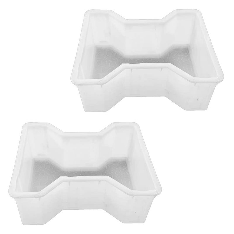 Reyal Reyal Lightweight Plastic Dumbell Paver Block mould80mm White Pack of 2 