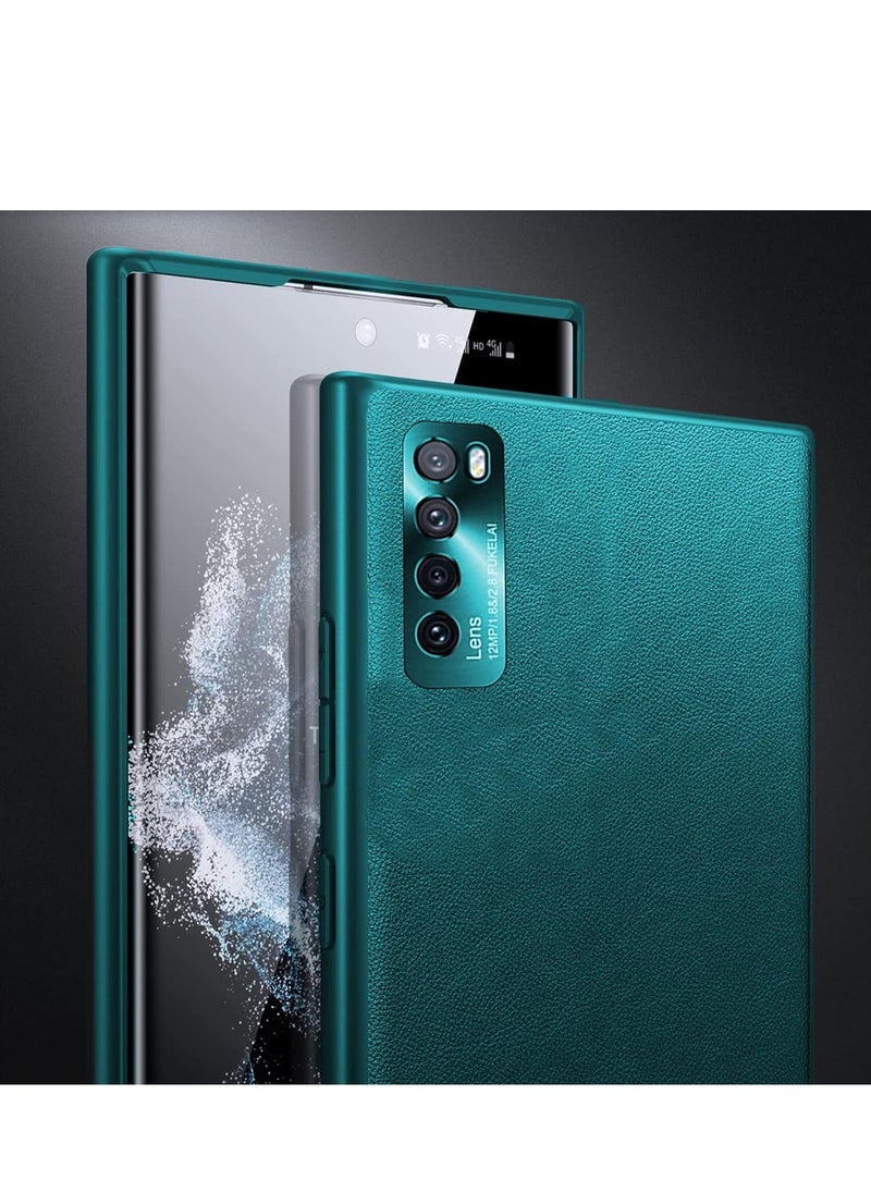 Generic حافظة لهاتف Huawei Nova 7 5G [ليست أصلية]، غطاء خلفي من الجلد الفاخر، إطار إطار من مادة TPU الناعمة الواقية من الصدمات، حافظة متينة [واقي الكاميرا] [نحيف للغاية] (Huawei Nova 7 5G، أخضر)  - Image 2