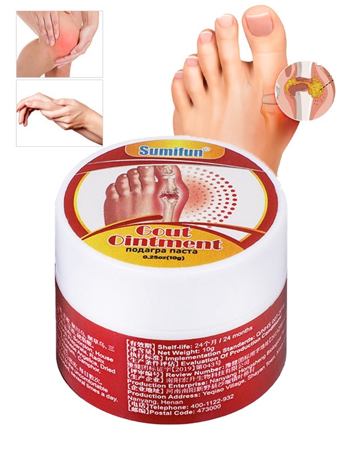 Sumifun Healing Ointment for Gout 10g, Relieve Pain in Joints of Toes and knees, Bunion Toe Stiffness Relief Cream, Gout Care Cream - Image 1