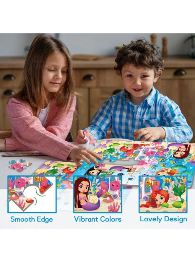 أحجية الصور المقطوعة الورقية لمشهد حورية البحر، مكونة من 24 قطعة، مناسبة للتعليم المبكر، مصنوعة يدويًا - Image 4