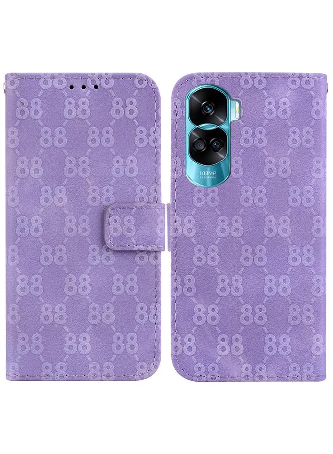 اس-توب جراب لهاتف Honor 90 Lite مصنوع من الجلد المنقوش على شكل حرف 8 مزدوج - Image 1