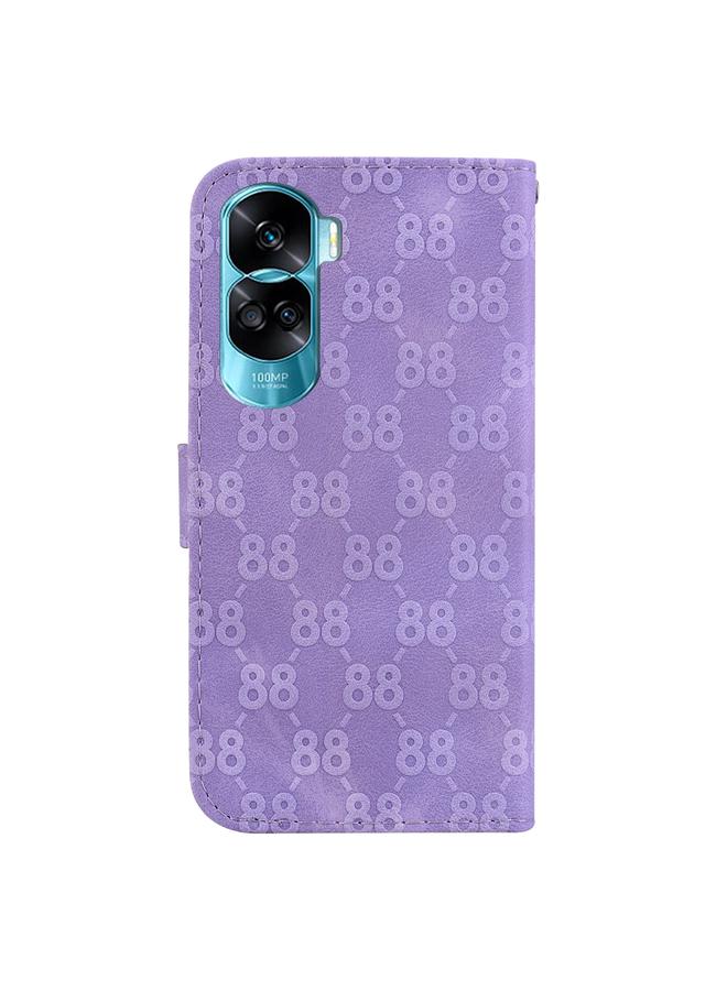 اس-توب جراب لهاتف Honor 90 Lite مصنوع من الجلد المنقوش على شكل حرف 8 مزدوج - Image 3