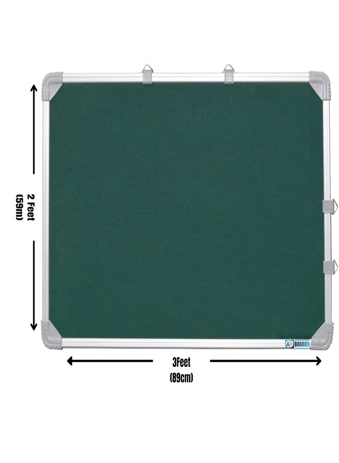 لوحة إعلانات/قماش ناعم بإطار من الألومنيوم من AP BOARDS™، مقاس 60 سم × 90 سم، مناسبة للمنزل والمكتب والمدرسة، كما أنها مثالية للاستخدام الشخصي والمهني - عبوة من قطعة واحدة، لون أخضر داكن - Image 2