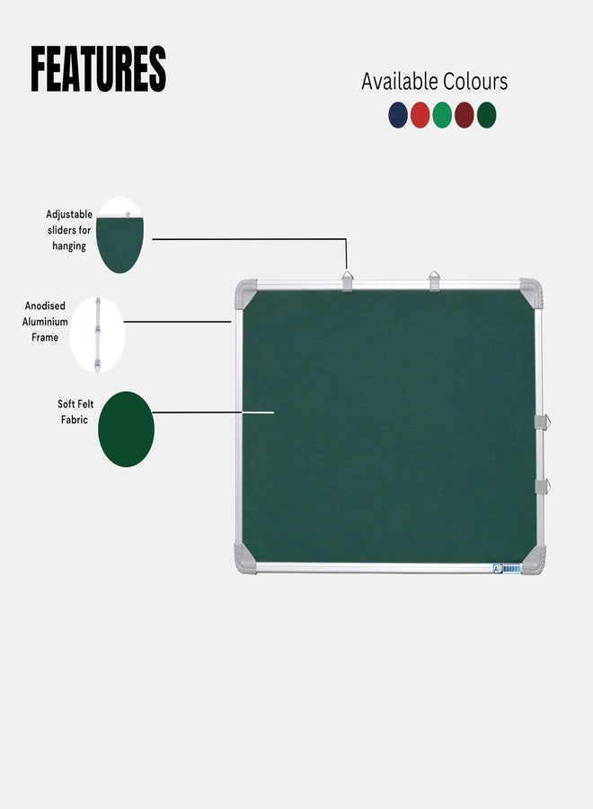 لوحة إعلانات/قماش ناعم بإطار من الألومنيوم من AP BOARDS™، مقاس 60 سم × 90 سم، مناسبة للمنزل والمكتب والمدرسة، كما أنها مثالية للاستخدام الشخصي والمهني - عبوة من قطعة واحدة، لون أخضر داكن - Image 4