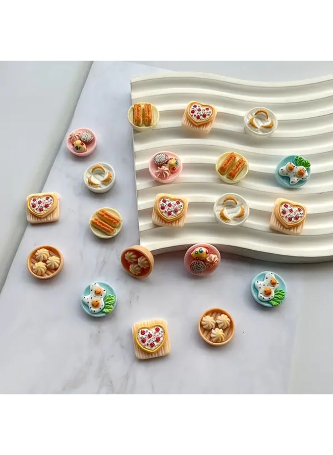 13 Pcs Miniature Dessert Set Mix Color Resin Food Miniatures For DIY Jewelry Making - Image 5