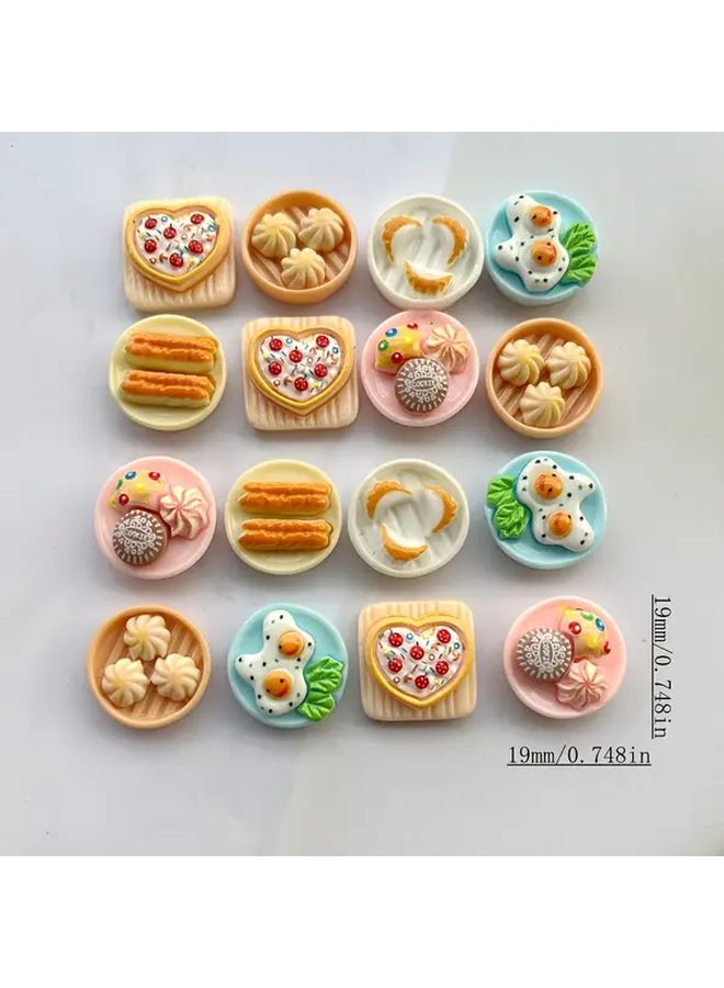 13 Pcs Miniature Dessert Set Mix Color Resin Food Miniatures For DIY Jewelry Making - Image 4