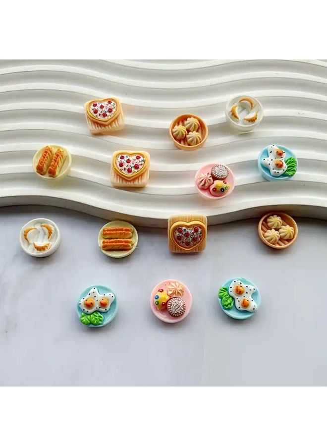 13 Pcs Miniature Dessert Set Mix Color Resin Food Miniatures For DIY Jewelry Making - Image 3