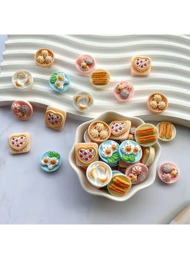 13 Pcs Miniature Dessert Set Mix Color Resin Food Miniatures For DIY Jewelry Making - Image 1