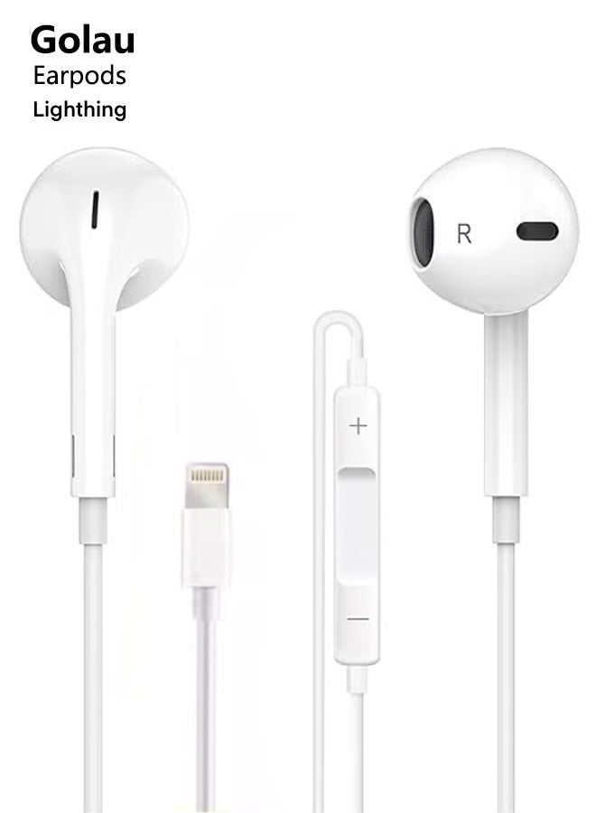 Golau EarBuds With Lightning Connector | iPhone Headphones, [MFI Certified] Earphones Wired Stereo Sound Earbuds with Microphone and Volume Control, Compatible with iPhone 14/13/12/SE/11/XR/XS/X/7/7 Plus/8 - Image 1