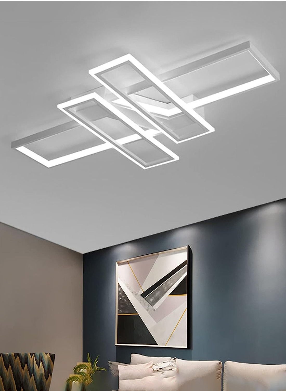 Modern Rectangle LED Ceiling Lighting White Light 6000K 